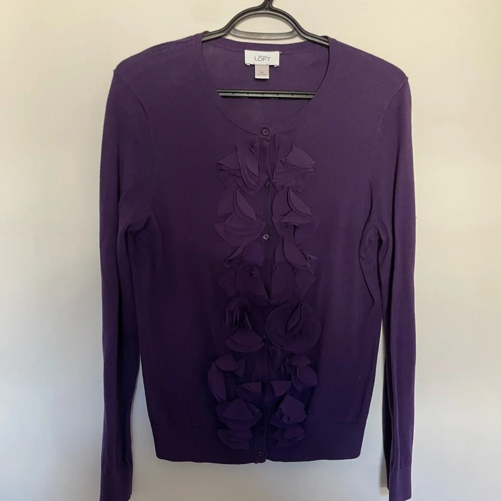 Ann Taylor LOFT women cardigan purple size M